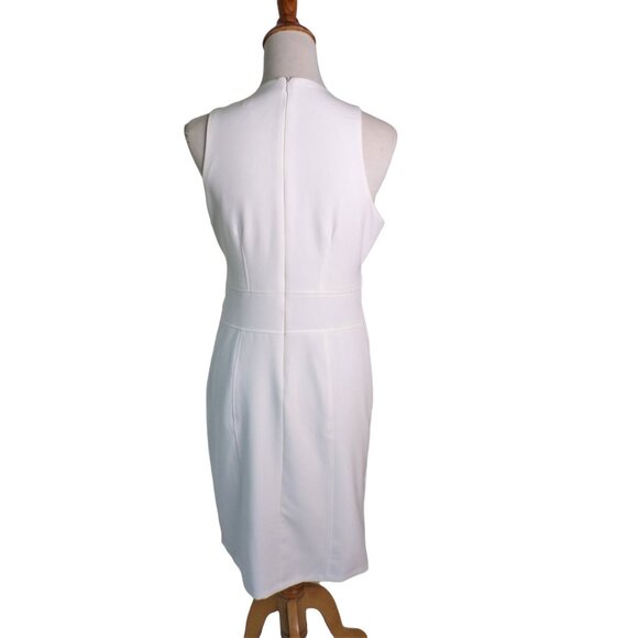 🆕JULIA JORDAN Asymmetrical Sheath Dress Sleeveless Ivory 6 - Picture 9 of 13